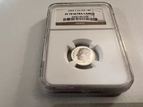 2004-S SILVER ROOSEVELT DIME NGC PF70 ULTRA CAMEO "BROWN LABEL" TOP POP