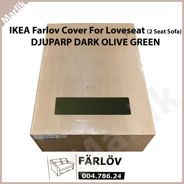 IKEA FARLOV Loveseat Sofa Cover Slipcover Djuparp dark olivegreen 004.