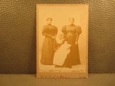 Victorian Antique Cabinet Card Family Photo of Grandmother, Mother and Child