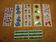 Lot Of 6 Stickers Sheets Flowers, Bows And Grass Mrs. Grossman's And CM