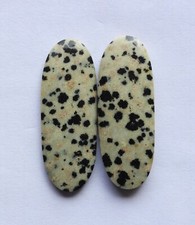 44.6.0 Cts Natural Dalmation Jasper 39mm X 14.3mm each Cabochon Loose Match Pair