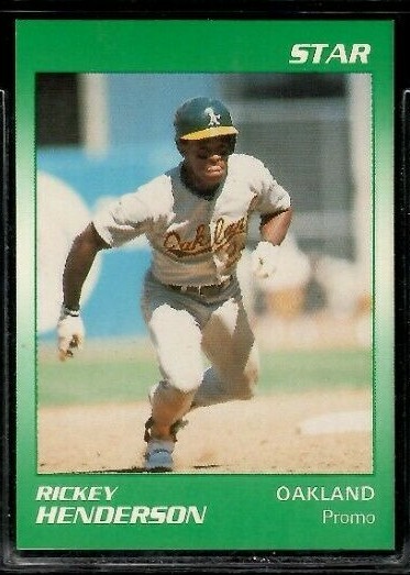 Rickey Henderson Star Oakland A's Green Promo Card