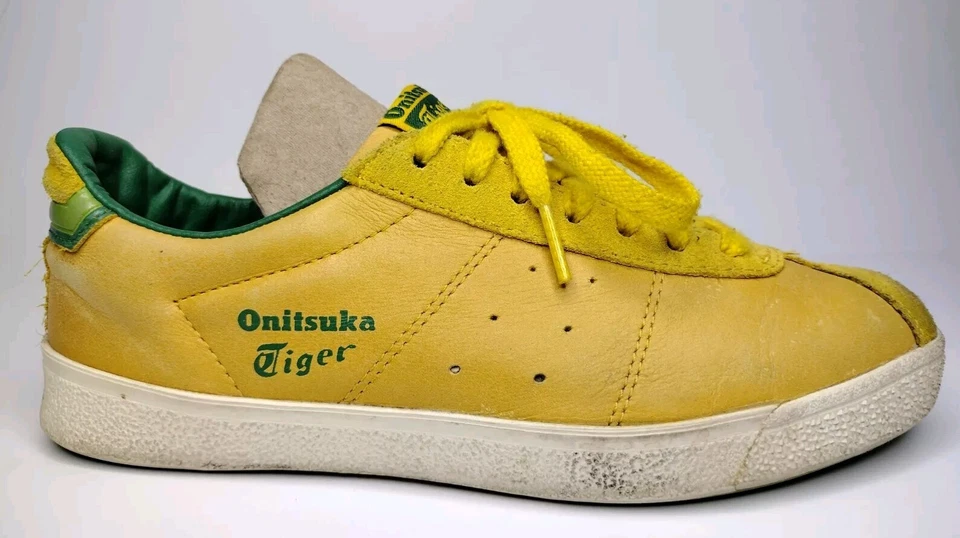 Tenis Onitsuka Tiger Lawnship de cuero amarillo y gamuza D902L para hombre talla 6 EE. UU. Foto 2 de 4