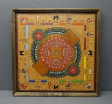Hand Tooled Leather 21"x21" Framed Monopoly Game Board Wall Hanging Mancave