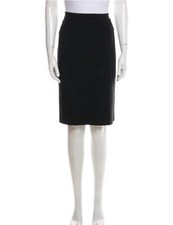 valentino roma authentic womens solid black pencil skirt 46 10 medium Italy