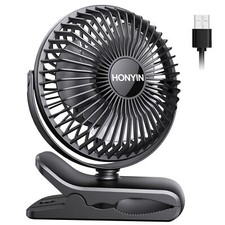 720  Rotation Small Desk  Clip on Fan with Sturdy Clamp 3 Speeds Quiet Littl...