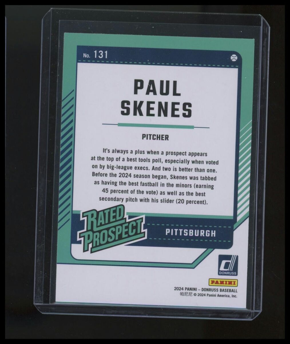 PAUL SKENES 2024 Panini Donruss Baseball Pirates Rated PAUL SKENES 2024 Panini Donruss Baseball Pirates Rated
