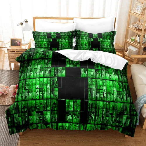 Minecraft Quilt Duvet Doon Cover Set Bettwäsche Weich Kind Single Double Queen King - Bild 30 von 36