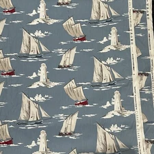 Clarke & Clarke Skipper Nautical Beach Marine Fabric 3.4 Yards x 54” F0409/01