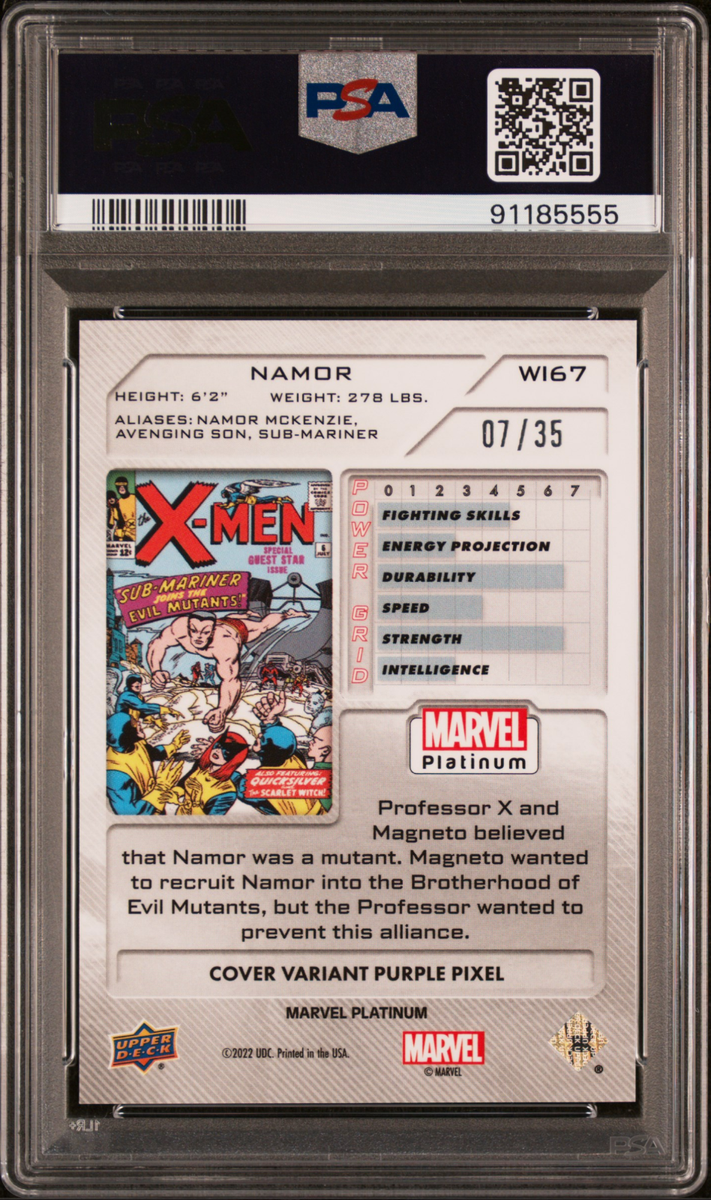 2023 Marvel Platinum PSA 10 NAMOR COVER VARIANT PURPLE PIXEL 2023 Marvel Platinum PSA 10 NAMOR COVER VARIANT PURPLE PIXEL