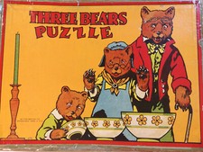 Antique THREE BEARS PUZZLE  Three Little Pigs Milton Bradley 4776 Vintage RARE
