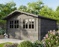 Gartenhaus Gerätehaus Holzhaus Blockhaus inkl. Fußboden 4x4m 28mm ALL IN