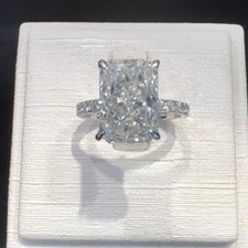 4.80 TCW Radiant Cut Moissanite Sparkle Engagement Ring 14K White Gold Plated