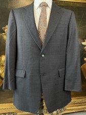 VTG Hart Schaffner Marx Gold Trumpeter 40R Gray Windowpane USA MADE 2Btn Blazer
