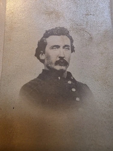 CDV Photo 7th Wis Vol Civil War Soldier, Identified & Wounded Battle Wilderness