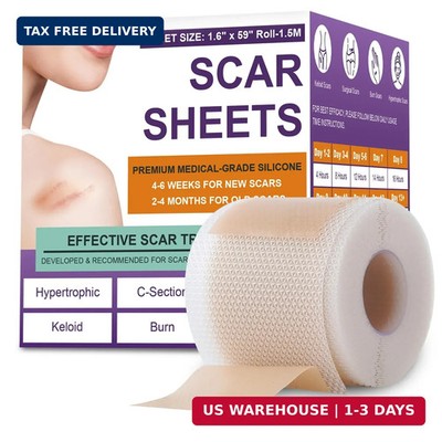 Silicone Scar Sheets, Medical Grade Silicone Scar Tape for Surgical, Hypertrophi