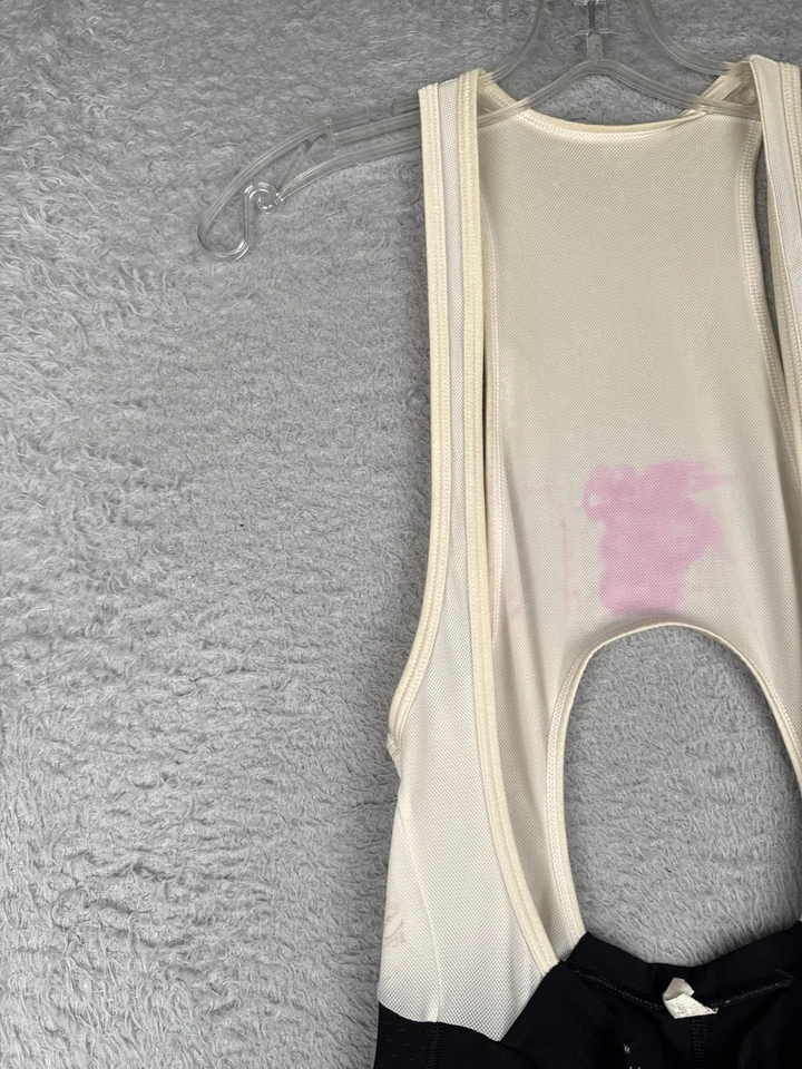 Performance 骑行围兜短裤女式特大号黑色白色衬垫网眼肩带 — 第 3/4 张图片