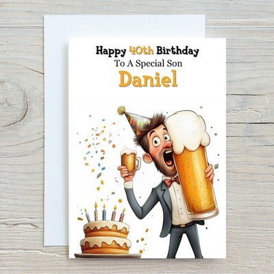Personalised Birthday Card Male Son Brother Grandson Nephew Husband Dad ...