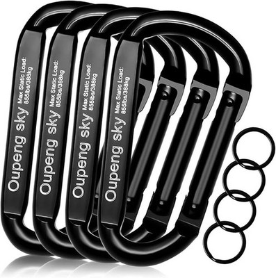 3 Heavy Duty Carabiner Clips 855lbs D-Ring Keychain Clips for Camping Outdoors