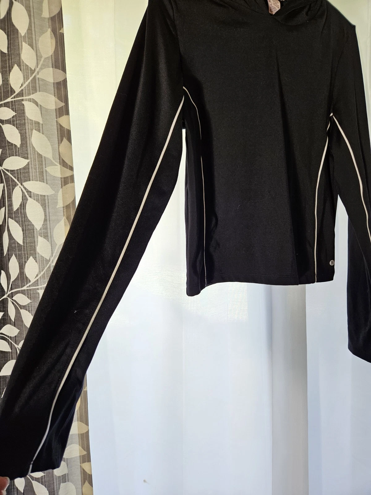 UNDERCOVER VICTORIA'S SECRET Maglione Donna Grande Nero con Cappuccio Fori Pollice e...