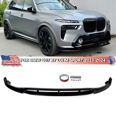 MP Style Front Lip Splitter Kit For BMW G07 X7 LCI M Sport 2023-2024 Gloss Black