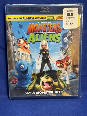 MONSTERS VS ALIENS Blu-ray & 3D Blu-Ray + 3D GLASSES DreamWorks Animated NEW