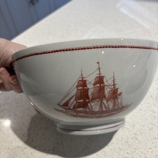 WEDGWOOD Vintage 'Flying Cloud' Round Serving Bowl large Rust 22cm rare 