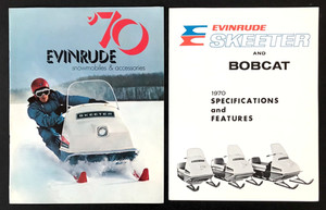1970 Evinrude SNOWMOBILE Full Line 8-Page SALES BROCHURE w/ Spec & Feature Sheet