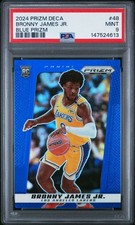 2024 PANINI PRIZM DECA #48 BRONNY JAMES JR. BLUE PRIZM /149 RC PSA 9 (613