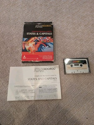 Atari 400/800 States And Capitals Program Cassette Complete In Box Great 
