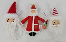 NEW Wondershop 3 Plush Santa Fabric Ornaments/Package Toppers Target 2024 3