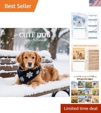 2026 Wall Calendar, Large Monthly Wall Calendar Dogs, Jan 2026 - Dec 2026, 12...