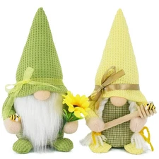 Bumble Bee Gnome Plush, Set of 2 Honeybee Spring Summer Gnomes Holiday Orname...