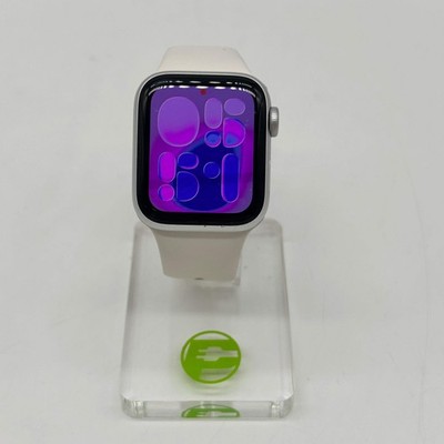 GPS Only Apple Watch SE 2nd Gen 40MM Silver Aluminum White Sport Band MA9C4LL/A