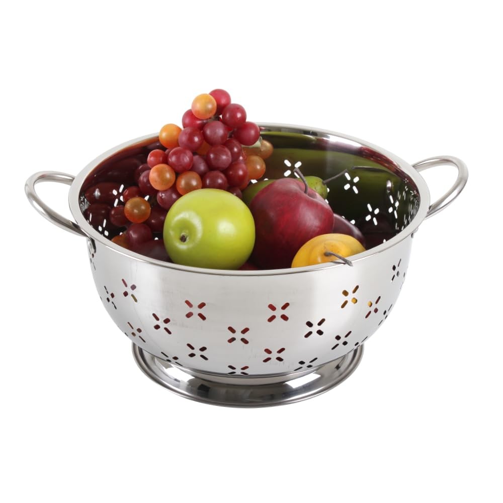 Stainless Steel Colander for Home Kitchen with Handles and Stable Base - For ...