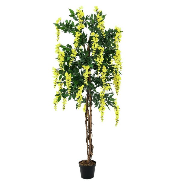 Artplants KüNstlicher Goldregenbaum, 1370 BläTter, 820 BlüTen, Gelb, 150Cm-image