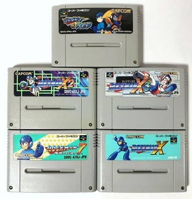 Nintendo Super Famicom Rockman 7 X X2 X3 Forte Megaman Set Japan SFC
