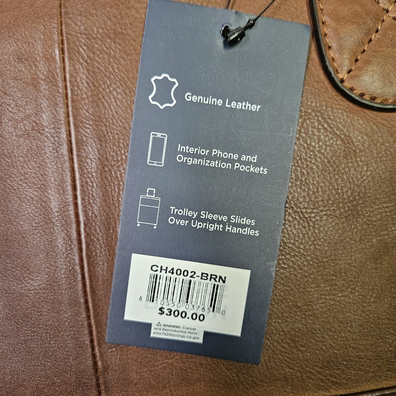 Ralph Lauren Chaps Genuine Brown Saddle Leather Weekend Travel/Gym Duffle -NWT thumbnail 3