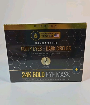 Dermora Eye Mask 24K Gold Eye Mask Puffy Eyes & Dark Circles SEALED