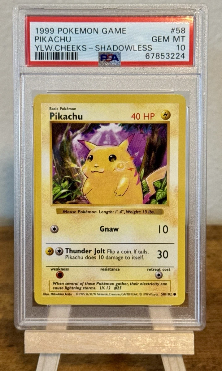 Pokémon TCG Base Set Pikachu Grade 10 Individual Collectible Card
