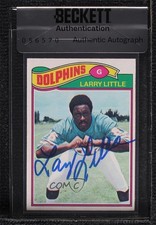 BAS 1977 Topps Larry Little #172 Seal of Authenticity Auto HOF ow6