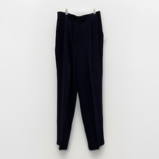 LRL Ralph Lauren Sz 10 Wool Pant Navy Modern Pleated Classic Career Cuffed