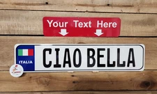 ITALIAN  Italy European EEC Aluminum License Plate Custom Personalized ITALIA