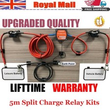 5m Battery Split Charge Kit 12V 140A VSR Volt Sense Relay Charger Kit Caravan