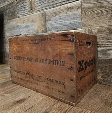 Vintage Western Cartridge Co Expert World Champion Ammunition Wood Crate