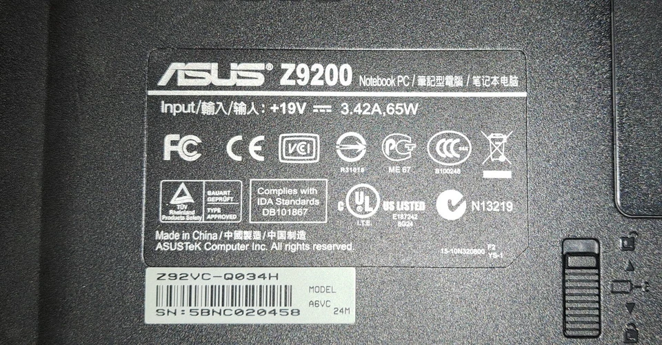 ASUS Z9200VC notebook 2006 non funzionante - Bild 4 von 4