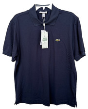 Polo Lacoste uomo taglia 4 media vestibilità classica blu navy misto cotone nuova con etichetta