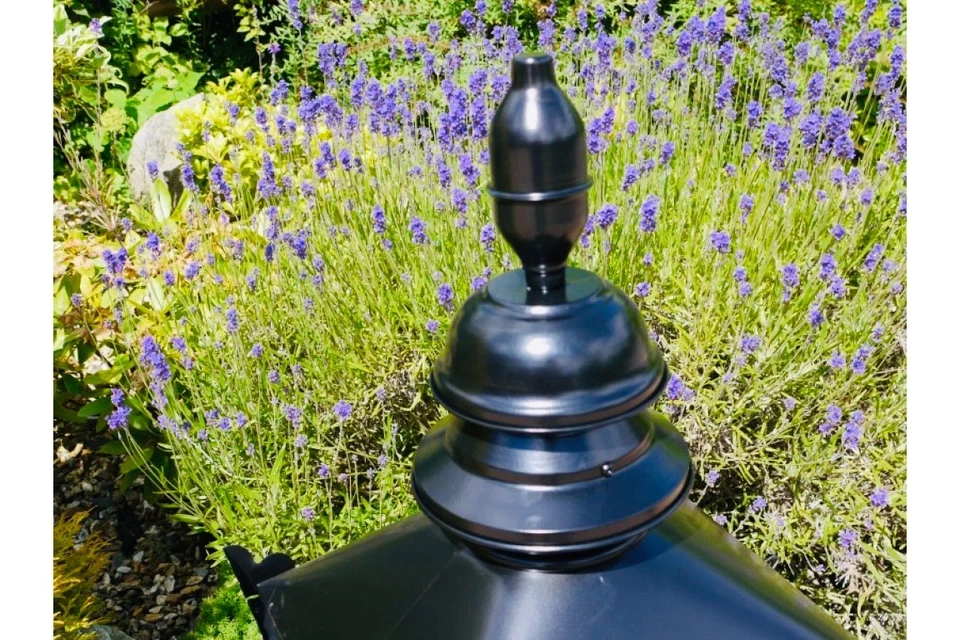 Black Victorian Garden Street Post Lamp 90cm Vintage Lantern Top Metal Light - Image 2 of 4