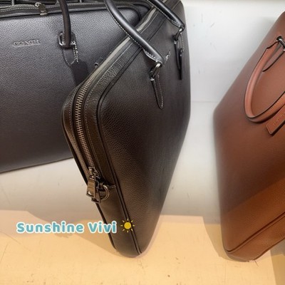 NWT Coach Ethan Large Brief Gunmetal/Black CCF59 Leather | eBay