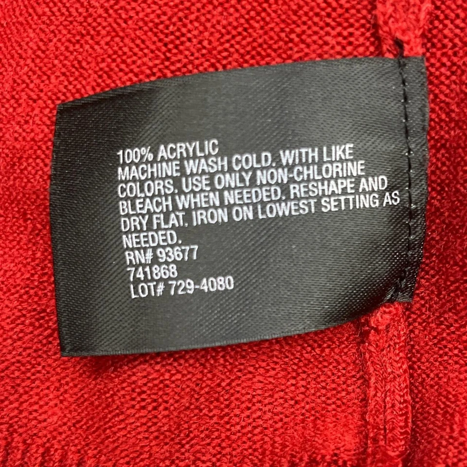 Cárdigan East 5th Rojo Abotonado Para Mujer Pequeño Grande Acrílico Tejido Preppy Informal Foto 4 de 4